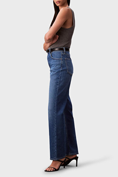 Calvin Klein Pamuklu Straight Fit Yüksek Bel Düz Paça Jeans LV047B913GYCC KOT PANTOLON LV047B9