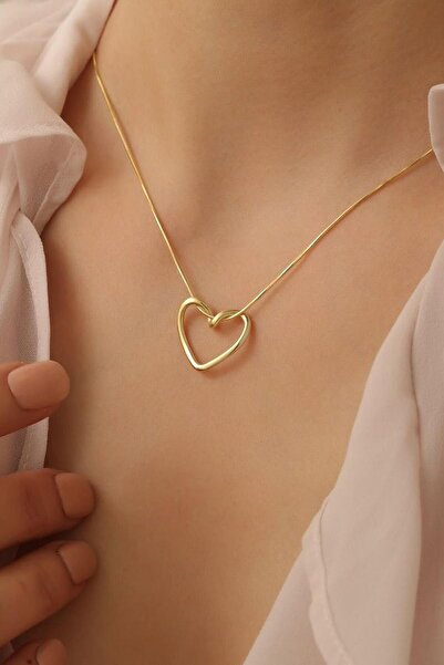 misotrend Gold Color Heart Figured, Elegant Reflection of the Heart Steel Nec...