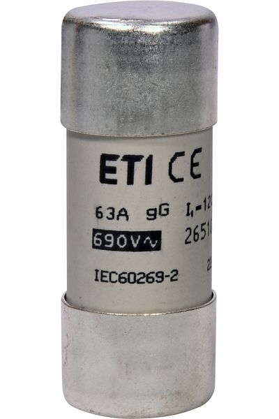 Eti Cylindrical fuse gG, alternating current, 22x58, 63A, 690V, CH22x58, 002651048,