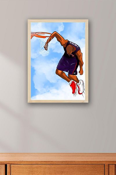 Saturn Vince Carter Framed Painting - Basketball Nba Poster Painting