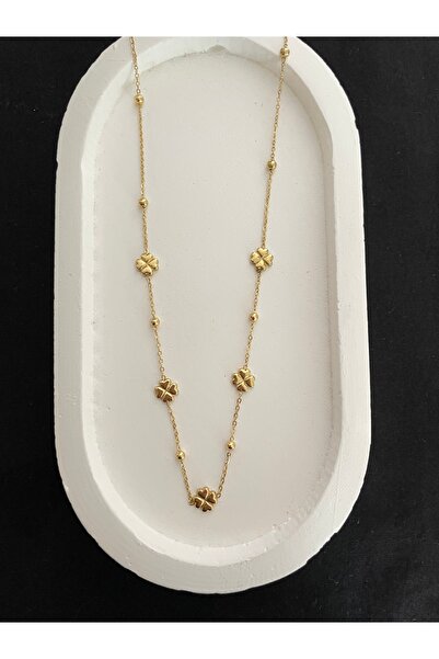 Luna Çelik Yonca Gold Kolye