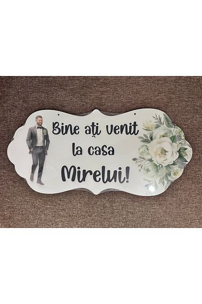 OEM Placuta Bine ati venit la casa Mirelui, 67x31cm, MDF