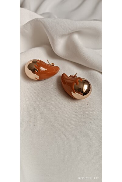 ARİ TAKI Tile&Gold Bottega Model Steel Earrings