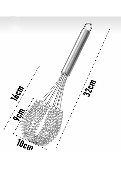 BKC HOME Spiral Spring Whisk 304 Stainless Large Steel Pasta Whisk Whisk