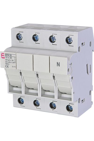 Eti Fuse disconnector, 10x38mm, alternating current, 3P+N, 32A, without LED, EFD 10, 002540005,