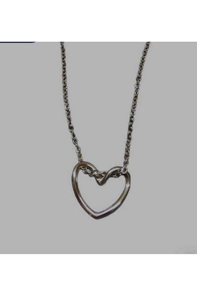 Strahlen Hollow Silver Color Heart Necklace
