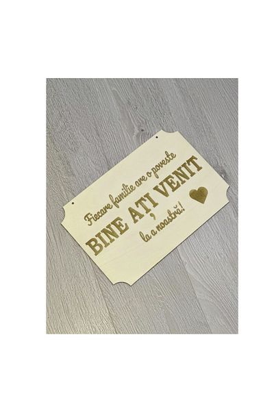 OEM Placuta personalizata din lemn "Bine ati venit" 40x30 cm, forma dreptunghiulara