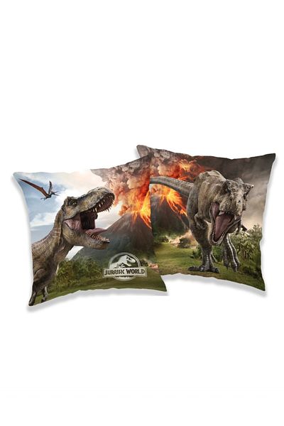 JURASSIC WORLD Set of 2 double-sided polyester cushions, with Jurassic World Volcano print, 40 x 40 cm