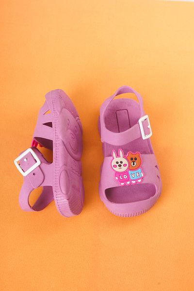 Craftique Pink Girl's Slippers Sandals Non-Slip Sole Animal Picture Nursery Pool Daily Shoes
