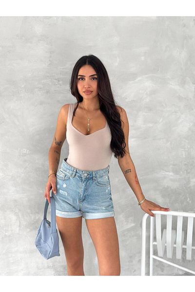 BYKUZEYARAS Sandy Fit Strap Basic Women's Bodysuit