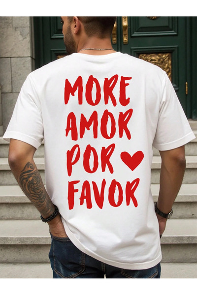 SVART WEAR Tricou More Amor Por Favor Written cu imprimeu supradimensionat tr...