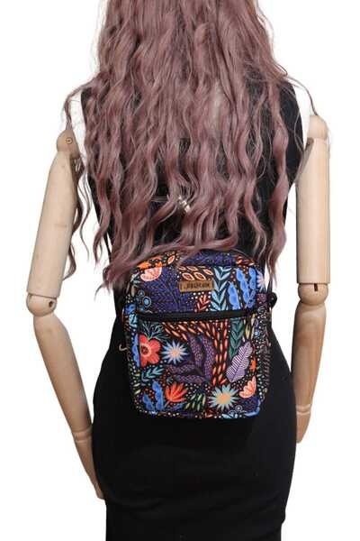BUSRAKAZANCDESİGN Çiçek Desenli Çapraz Omuz Çanta,Free Bag, Göğüs Seyahet Gün...