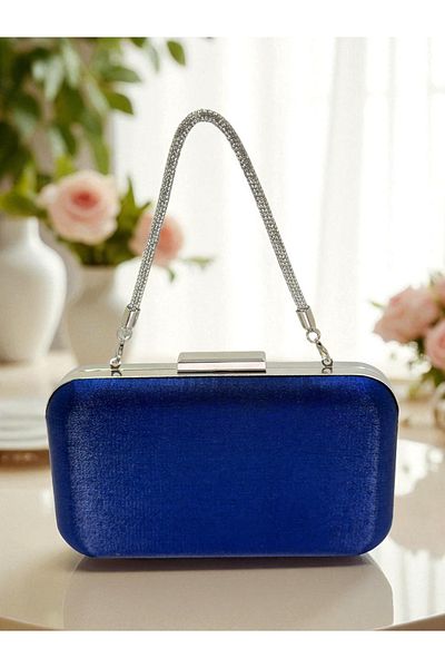 Biçanta Culoare Bleumarin Satin Satin Femei Rochie de Seara Geanta Nunta Logodna Absolvire