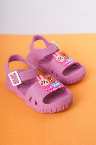 Craftique Pink Girl's Slippers Sandals Non-Slip Sole Animal Picture Nursery Pool Daily Shoes