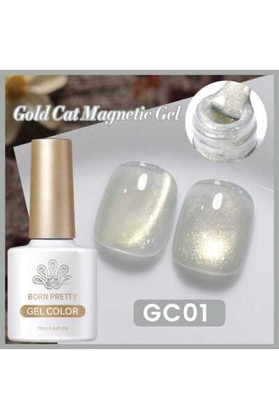 Born Pretty Gold Cat Magnetic Gel/Altın Yansımalı Kedi Gözü Kalıcı Oje(GC01)-...