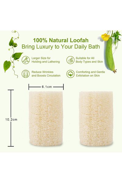 HYGGO.AE HYGGO Body Scrubber, Loofah for Bathing for Women & Men | Organic Luffa for Skin Exfoliation, Bath S