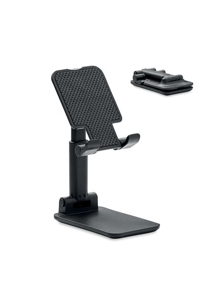 PARUNIV Foldable and Extendable Phone Stand, Desk, ABS, 6.6 X 2.8 x 11 cm, Black