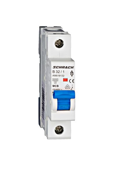 Eti Circuit breaker MCB, 1P, 32A, 6kA, curve B, AMPARO, AM618132--, Schrack