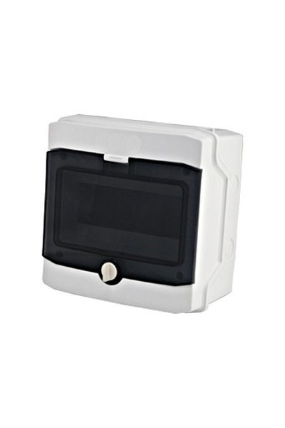 Eti Plastic enclosure, 8 modules, surface-mounted, IP65, smoked door, BK080201--, Schrack