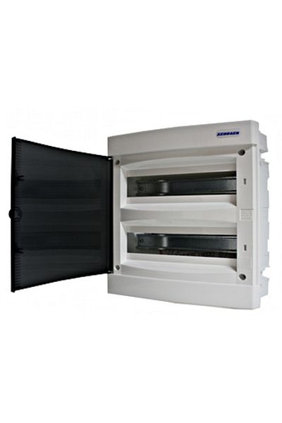 Eti Plastic enclosure, 2x18 modules, recessed, IP40, smoked door, BK080006--, Schrack