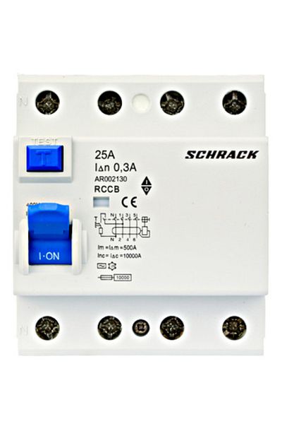 Eti RCCB, 4P, 25A, 300mA, 10kA, AC type, AMPARO, AR002130--, Schrack