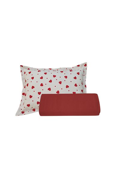 GÜLLÜCE HOME Fitted Sheet for Single (100/200/30) Pillowcase with Volant Zipper