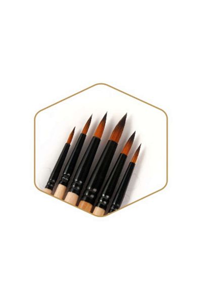 Art Tone Synthetic Pointed Round Brush Set 6 Pack