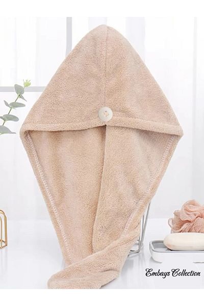 embays collection Button Elastic Hair Towel, Hair Cap, Makeup Cap, Facial Care Towel,