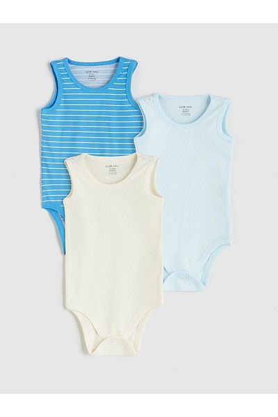 LC Waikiki Lcw Baby Ecru Basic Baby Boy Snapback Body 3 Pcs