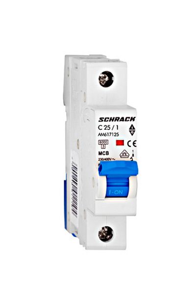 Eti Circuit breaker MCB, 1P, 25A, 6kA, curve C, AMPARO, AM617125--, Schrack