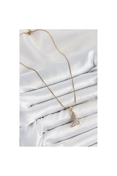 Skygo 316L Steel Zircon Stone Boot Model Gold Color Women's Necklace - Tj-Bko10373