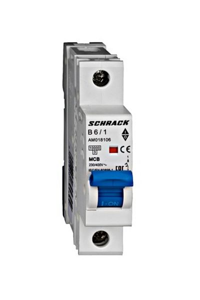Eti Circuit breaker MCB, 1P, 6A, 10kA, curve B, AMPARO, AM018106--, Schrack