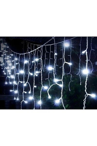 WTO Instalatie luminoasa de Craciun, tip franjuri, alb-rece, interior/exterior, 300 leduri, 6 W, d