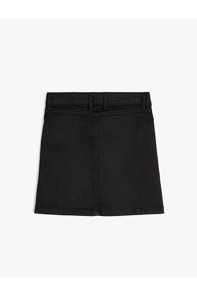 Koton New Season Basic Skirt with Button and Zipper Detail and Pockets