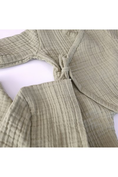 belladuri Green Muslin Hospital Discharge 4-Piece Set, Newborn Set. Cotton Breathable Fabric, 4-Layer Muslin