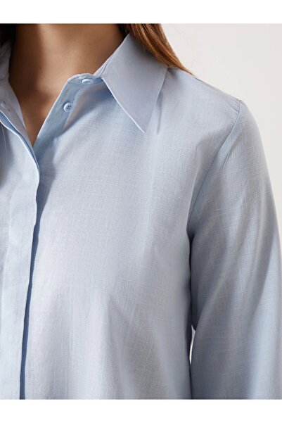 LC Waikiki LCW Modest Mavi Regular Fit Kadın Gömlek Tunik