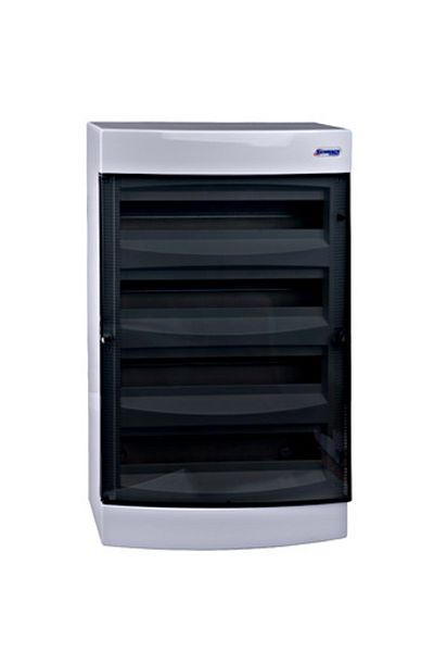 Eti Plastic enclosure, 4x18 modules, surface-mounted, IP40, smoked door, BK080108--, Schrack