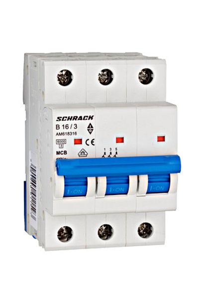 Eti Intreruptor automat MCB, 3P, 16A, 6kA, curba B, AMPARO, AM618316--, Schrack