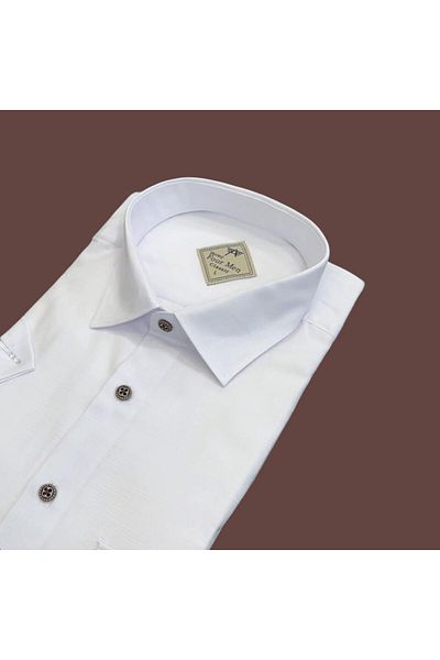 GÖMLEK GALERİSİ Men's Classic Relaxed Fit Flap Double Pocket Short Sleeve Solid Linen Shirt