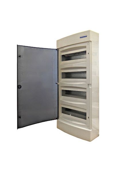 Eti Plastic enclosure, 4x12 modules, surface-mounted, IP40, smoked door, BK080105--, Schrack