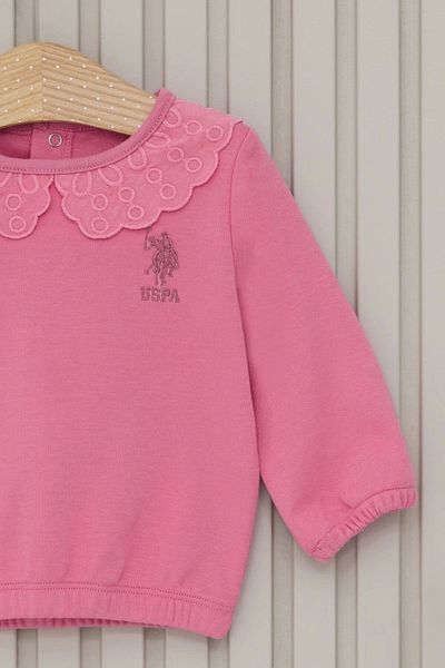 U.S. Polo Assn. Us Polo Baby Girl Long Sleeve 2 Piece Set - Carnation