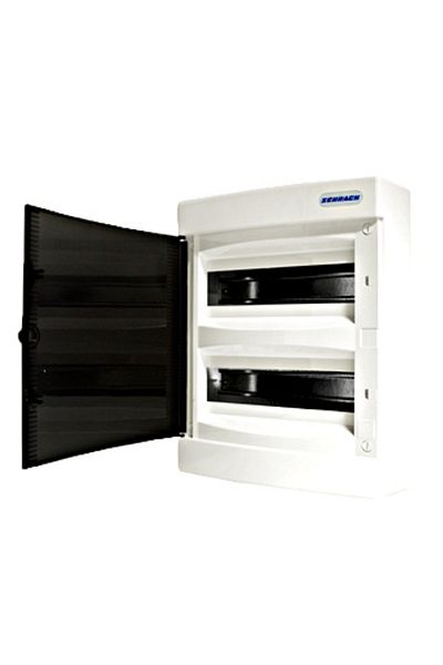Eti Plastic enclosure, 2x12 modules, surface-mounted, IP40, smoked door, BK080102--, Schrack