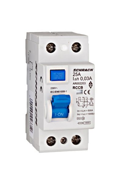 Eti Intreruptor diferential RCCB, 2P, 25A, 30mA, 10kA, tip AC, AMPARO, AR002203--, Schrack