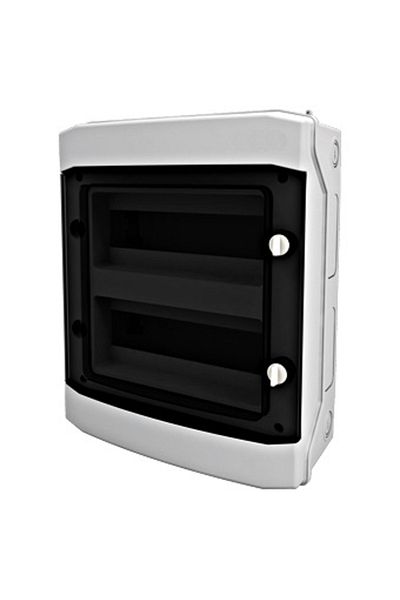 Eti Plastic enclosure, 2x12 modules, surface-mounted, IP65, smoked door, BK080203--, Schrack