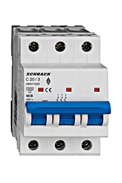 Eti Intreruptor automat MCB, 3P, 20A, 10kA, curba C, AMPARO, AM017320--, Schrack