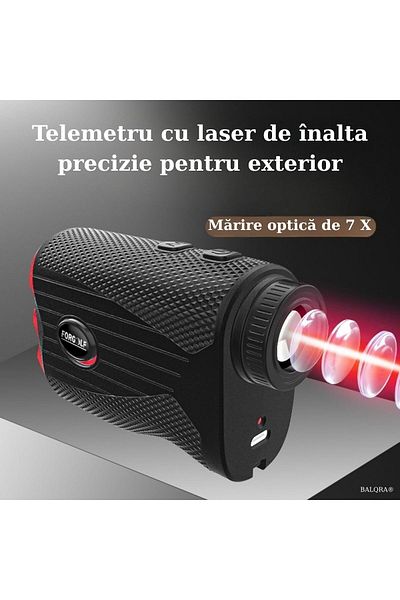 BALQRA Professional Laser Rangefinder, Accurate measurement up to 1100 meters distance, 7x Zoom, Rechargeable