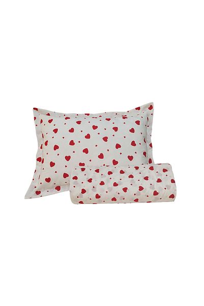 GÜLLÜCE HOME Fitted Sheet for Single (100/200/30) Pillowcase with Volant Zipper