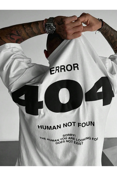 SVART WEAR Eroare 404 Human Not Found cu imprimeu supradimensionat Daily tric...