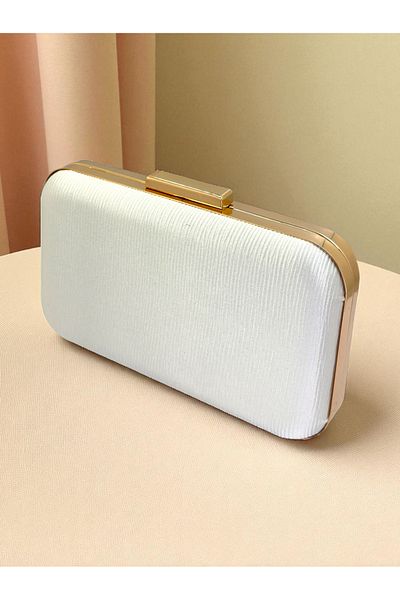 Biçanta Culoare Ecru Model Waterway Satin Femei Rochie de Seara Geanta Nunta Logodna Absolutie