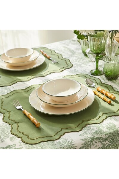 Giqu Home Green Pierre American Service 2 Pieces